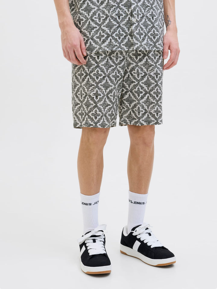 Jack & Jones JPSTJAIDEN Seersucker short heren – wit dessin
