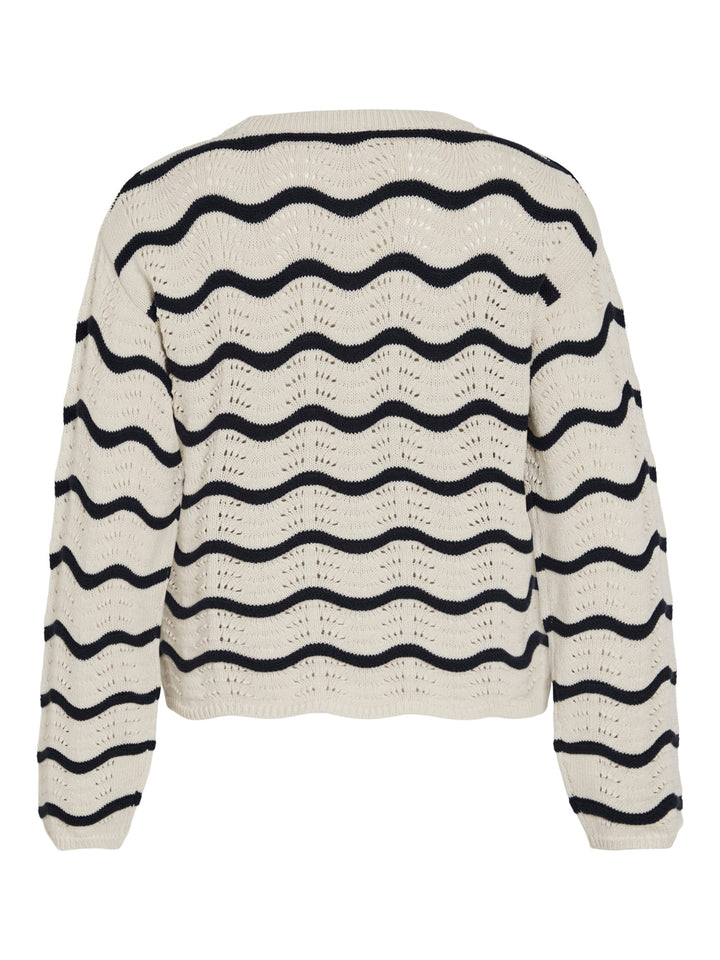 Vila 14112812 Wave trui ecru dessin – dames