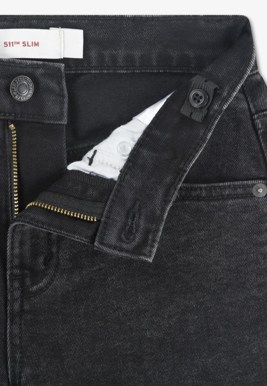 Levi's boys M374 short denim zwart – jongens - Black Denim