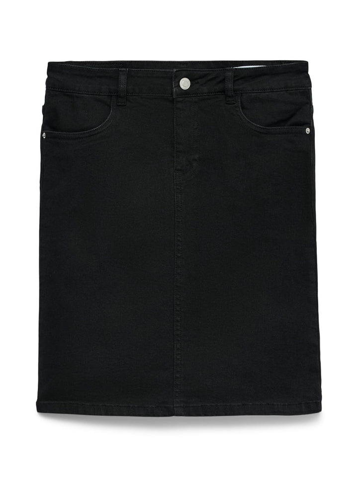 VERO MODA 10279491 Luna – denim rok kort dames - Black Denim