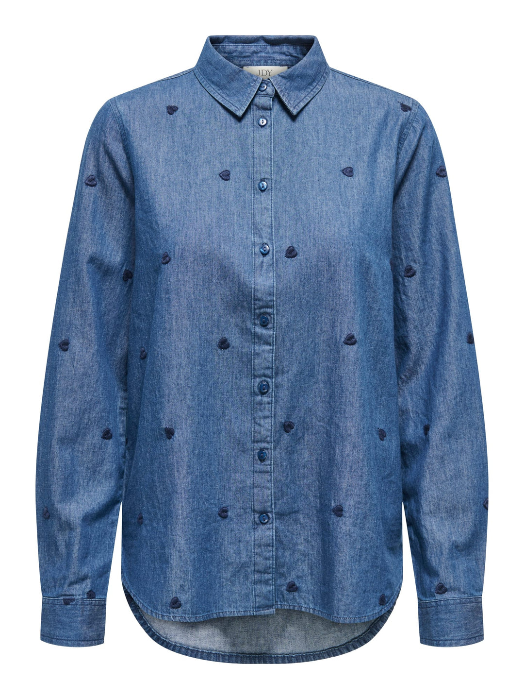 Jacqueline de Yong blouse denim dames – JDYLOVE L/S EMBR SHIRT - Blue Denim