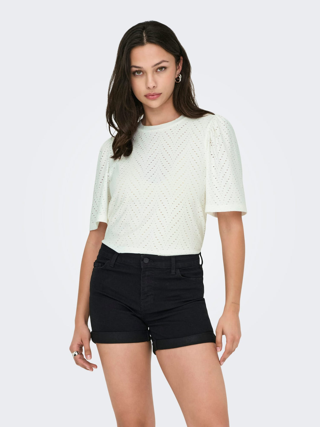 Jacqueline de Yong JDYCARLA CATHINKA S/S Top – dames - Wit Dessin