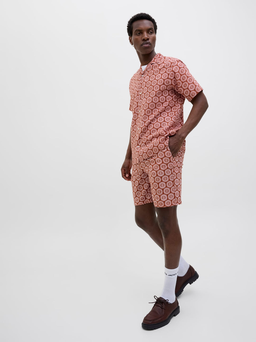 Jack & Jones Jaiden Seersucker short – heren - Rood Dessin