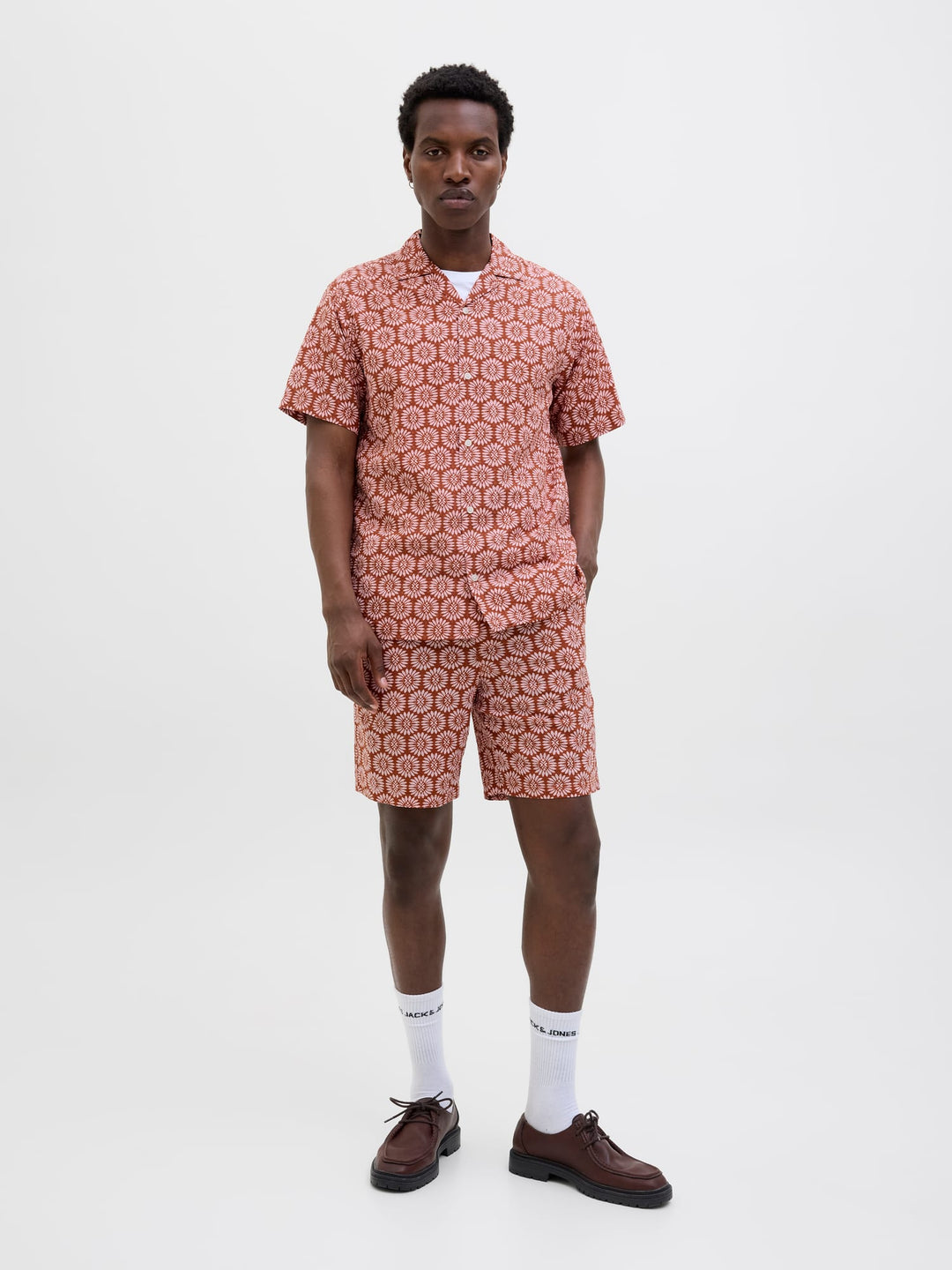 Jack & Jones Jaiden Seersucker short – heren - Rood Dessin
