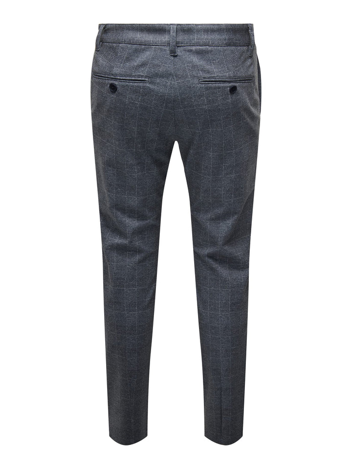 ONLY & SONS ONSMARK SLIM CHECK PANTS – heren - Grijs Dessin - L32