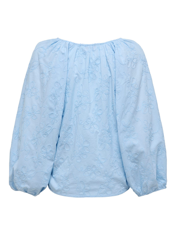 Only 15364374 Zion blouse l/m lichtblauw – dames