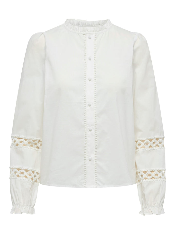 Only blouse l/m dames off-white – ONLTUA L/S DETAIL SHIRT