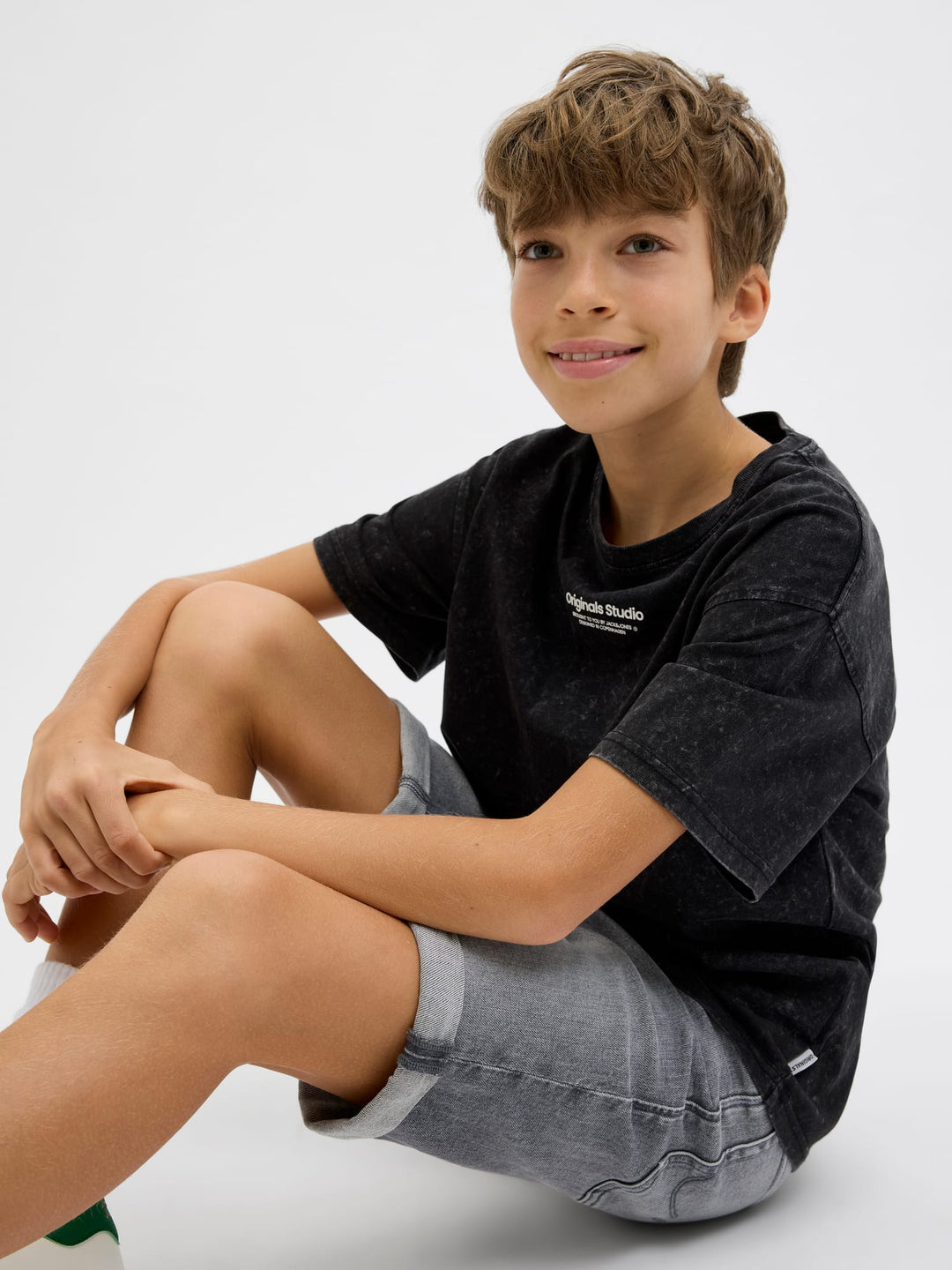 Jack & Jones Kids short denim jongens - grey denim