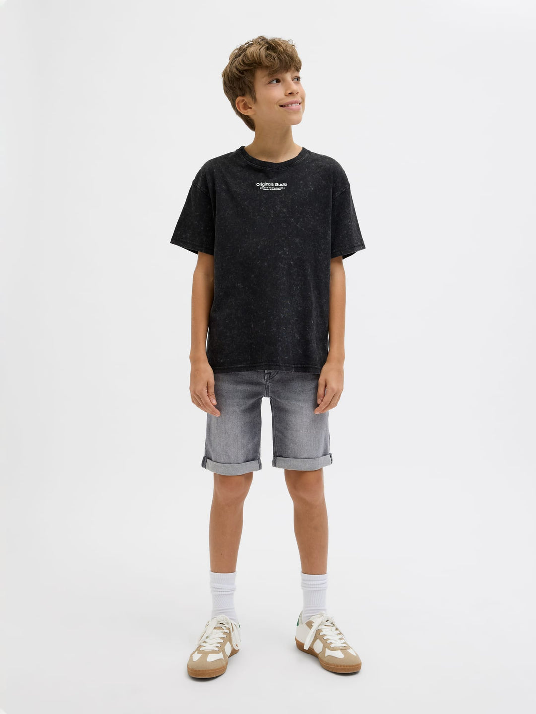 Jack & Jones Kids short denim jongens - grey denim