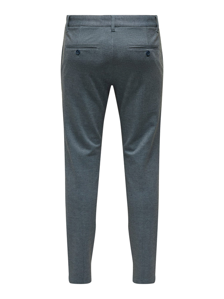ONLY & SONS lange broek heren blauw dessin - L32