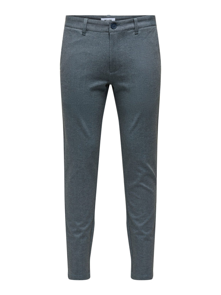 ONLY & SONS lange broek heren blauw dessin - L32