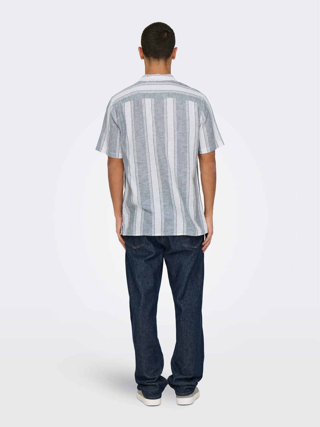 ONLY & SONS Caiden overhemd k/m grijs dessin – heren