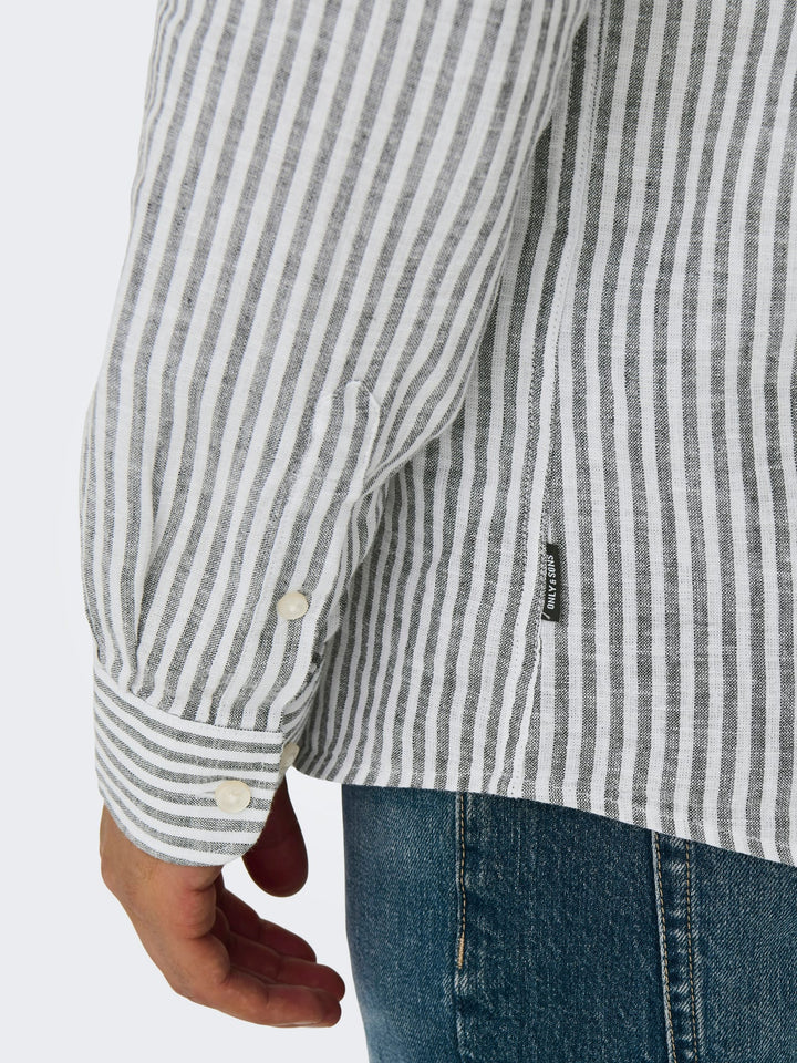 ONLY & SONS Caiden overhemd l/m wit dessin – heren