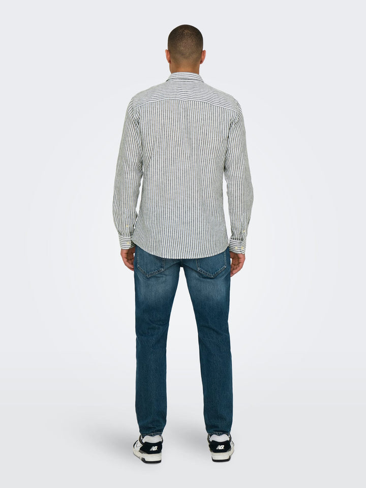 ONLY & SONS Caiden overhemd l/m wit dessin – heren