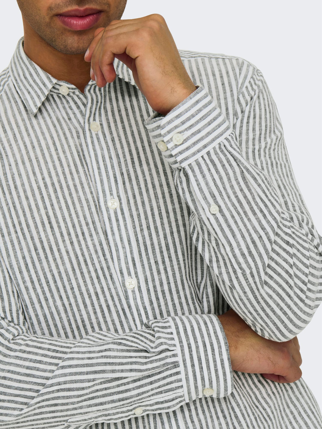 ONLY & SONS Caiden overhemd l/m wit dessin – heren