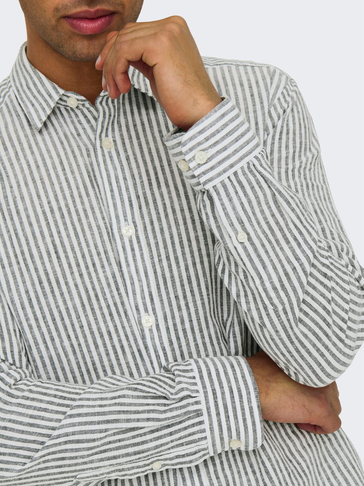 ONLY & SONS Caiden overhemd l/m wit dessin – heren