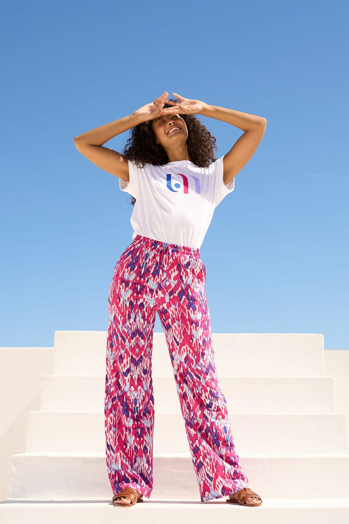 Lofty Manner Trouser Maggie - lange broek dames roze dessin