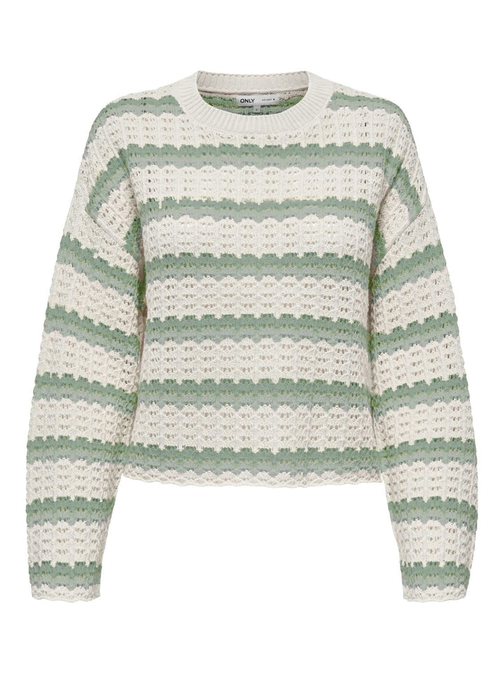 Only Asa trui dames groen dessin – gebreide pullover