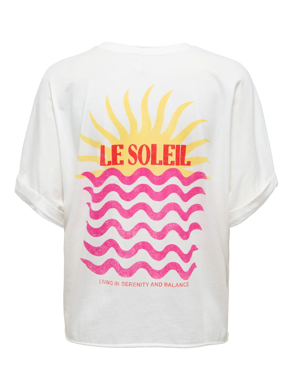 Only ONLMINNA S/S PRINT TOP CS JRS – dames T-shirt - Off-white