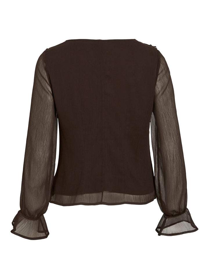 Vila 14113547 Silja blouse l/m bruin – dames