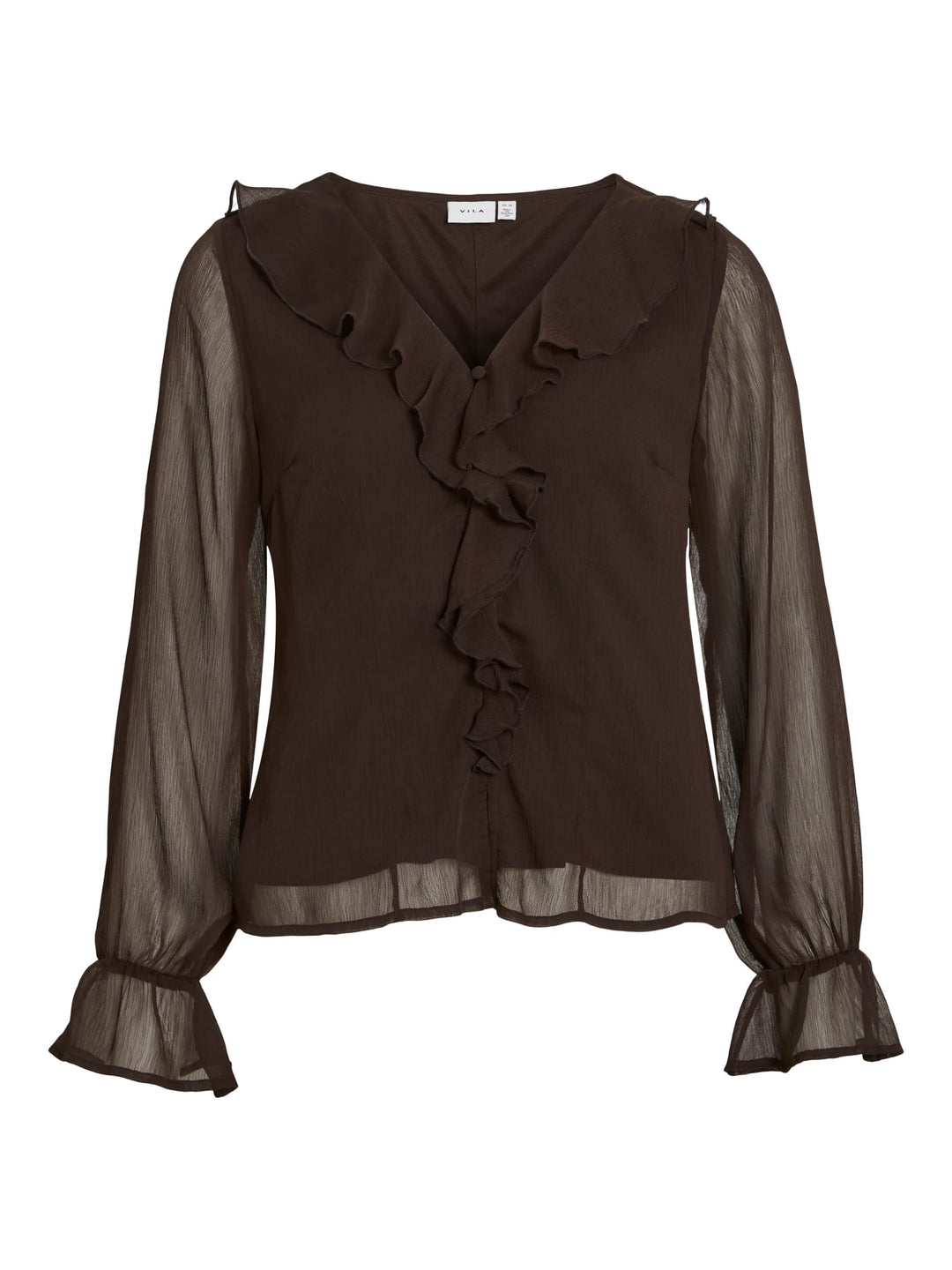 Vila 14113547 Silja blouse l/m bruin – dames