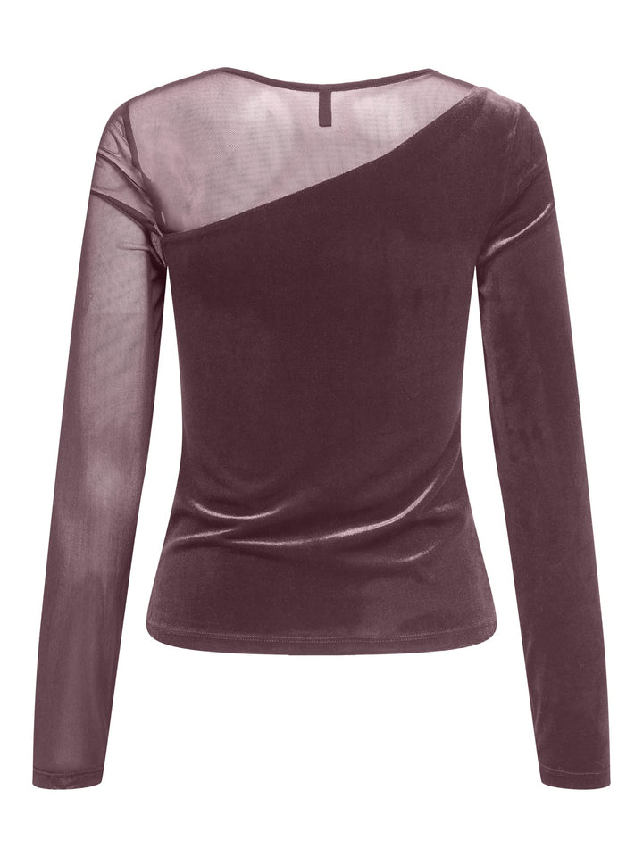 Only ONLSMOOTH L/S MESH MIX TOP bordeaux – dames top