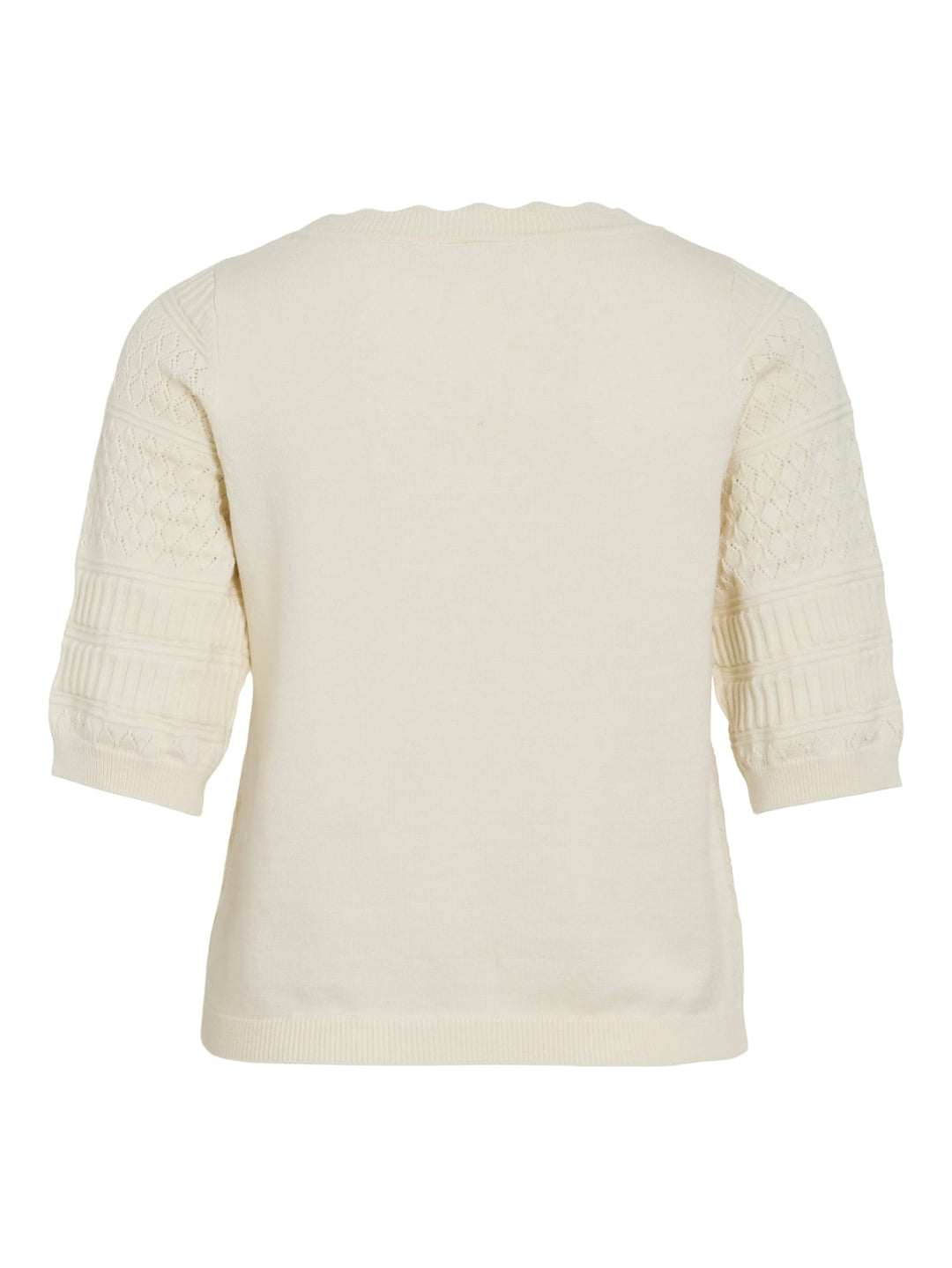 Vila VIMILOS S/S O-NECK POINTELLE TOP - dames top - Off-white