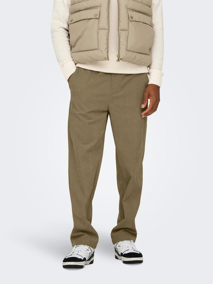 ONLY & SONS Sinus corduroy broek zand – heren