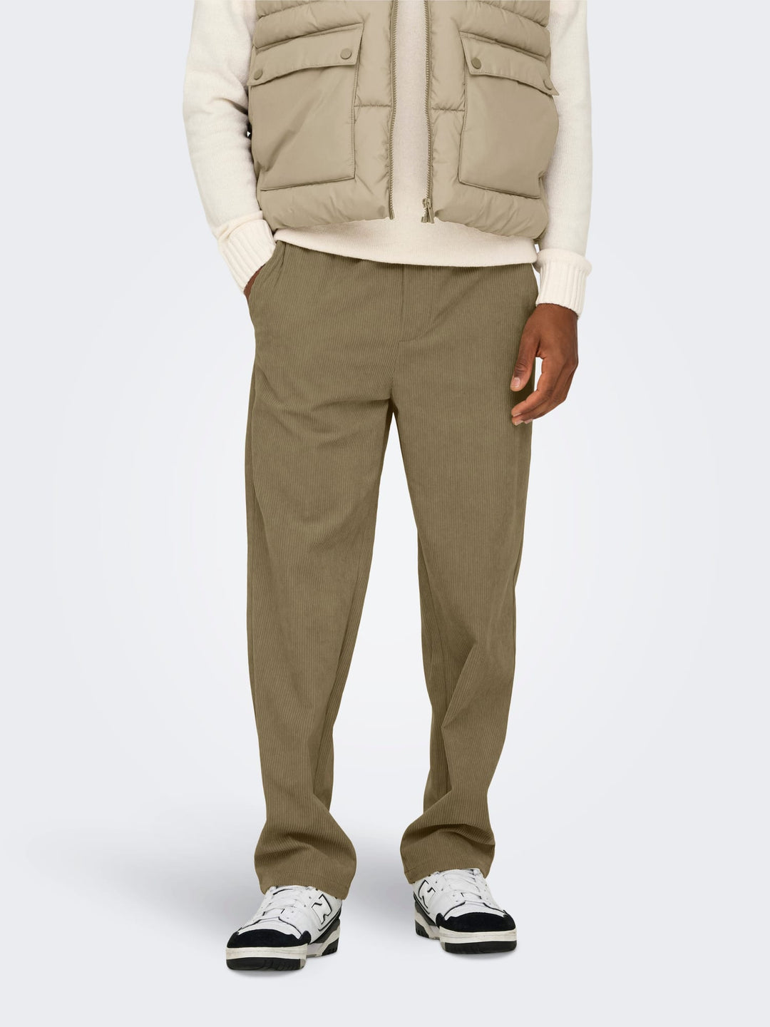 ONLY & SONS Sinus corduroy broek zand – heren