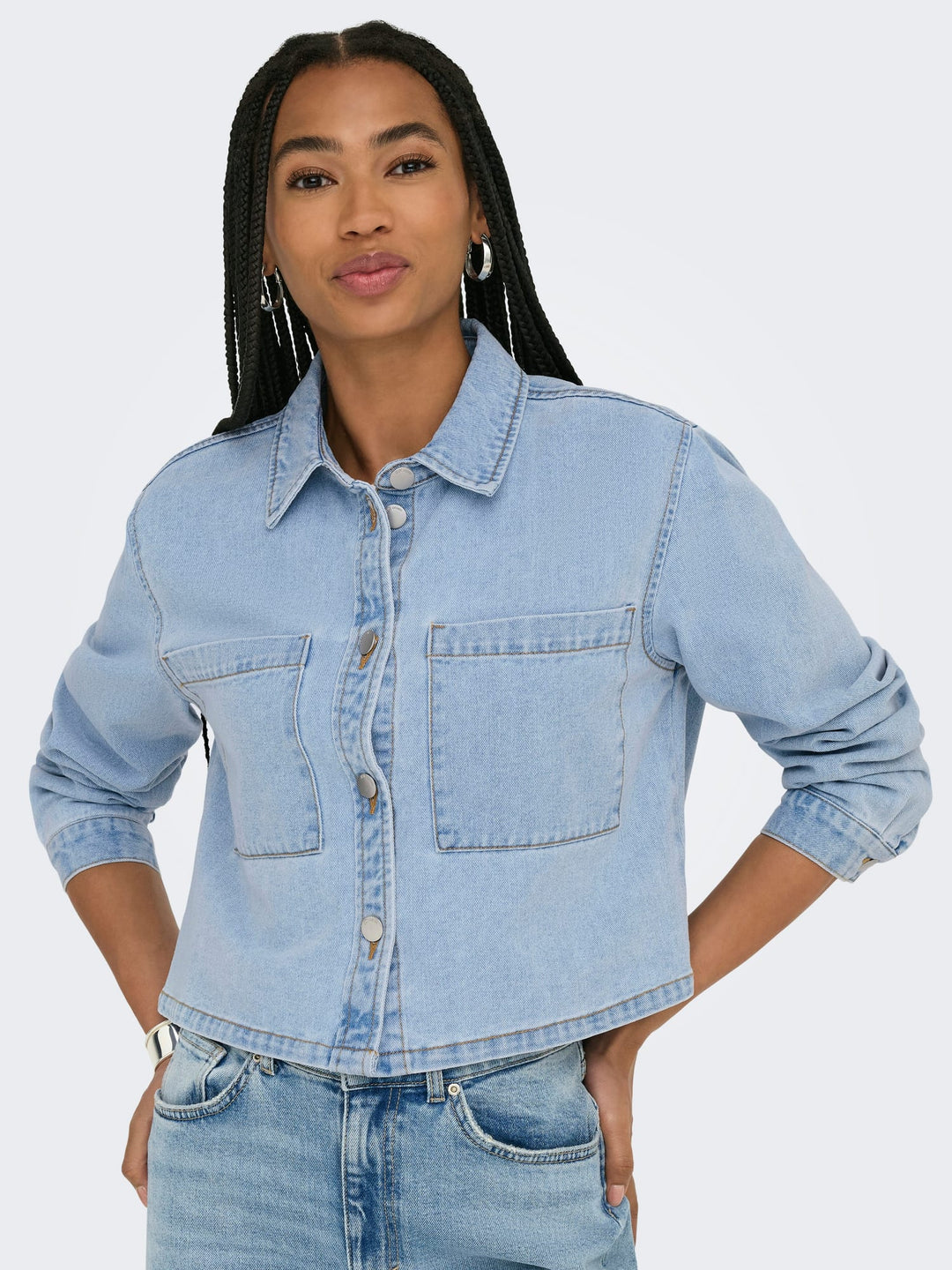 Jacqueline de Yong JDYMARLY denim jack – dames - Blue Denim
