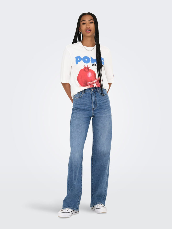 Only phoebe t-shirt off-white – dames
