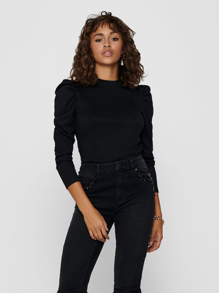 Jacqueline de Yong Tonsy T-shirt l/m zwart – dames