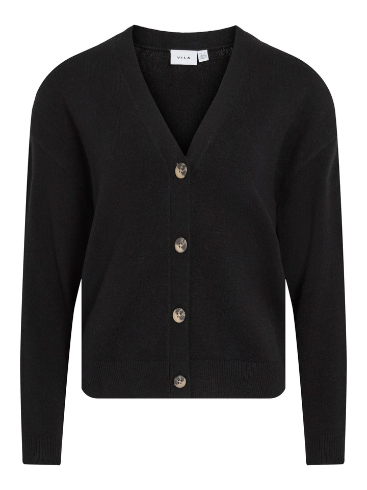 Vila VIRIL V-NECK KNIT CARDIGAN - zwart dames vest