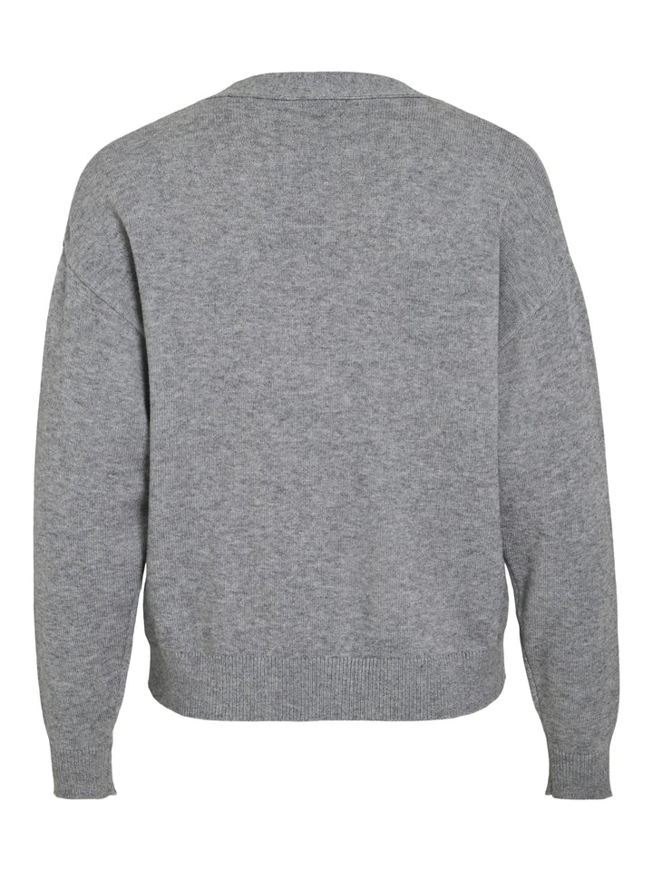 Vila VIRIL V-NECK KNIT CARDIGAN - dames vest - Grijs Melee
