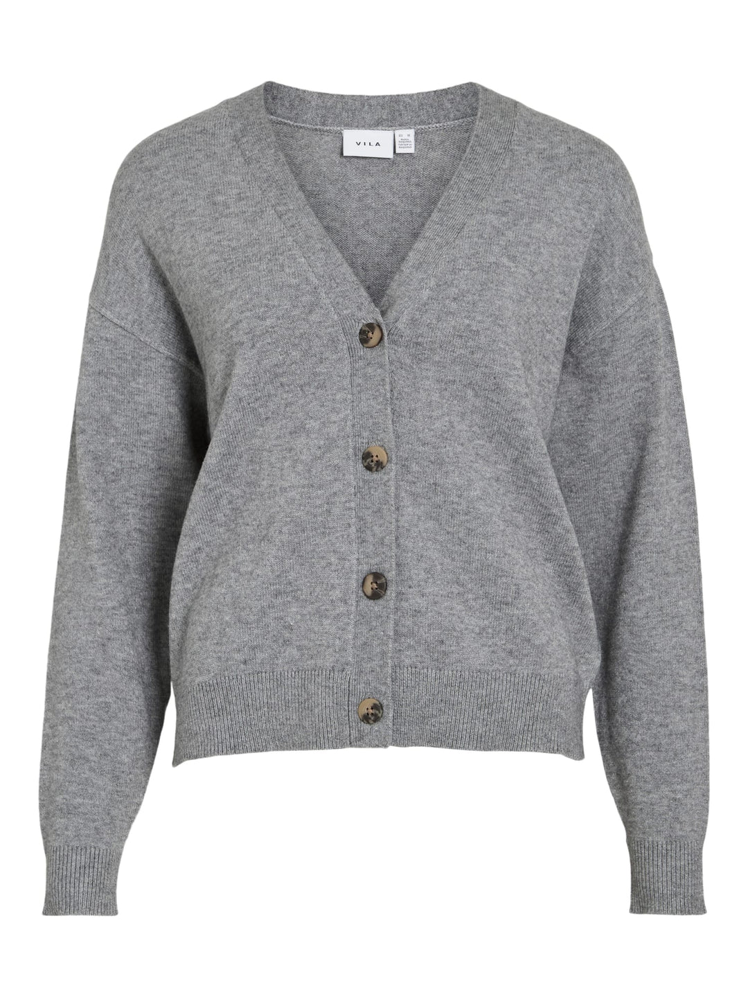 Vila VIRIL V-NECK KNIT CARDIGAN - dames vest - Grijs Melee
