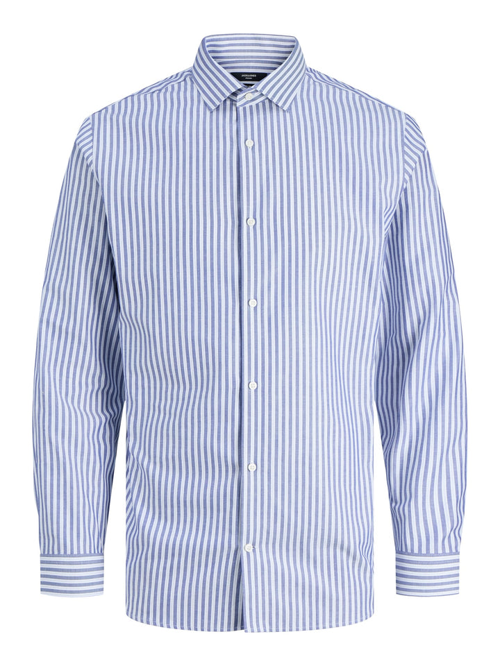Jack & Jones 12227385 Parker overhemd l/m – heren - Blauw Dessin