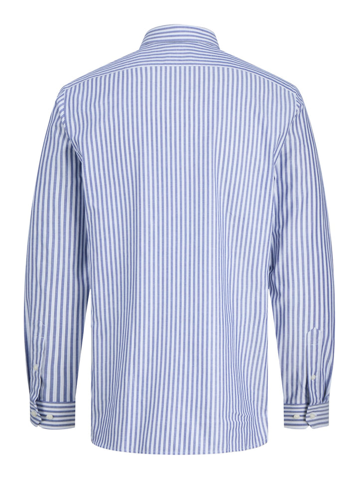 Jack & Jones 12227385 Parker overhemd l/m – heren - Blauw Dessin