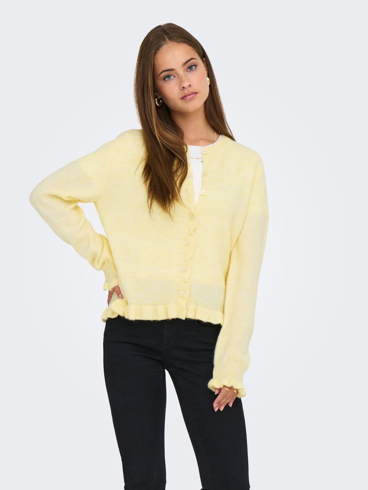 Jacqueline de Yong Letty vest gebreid licht geel – dames