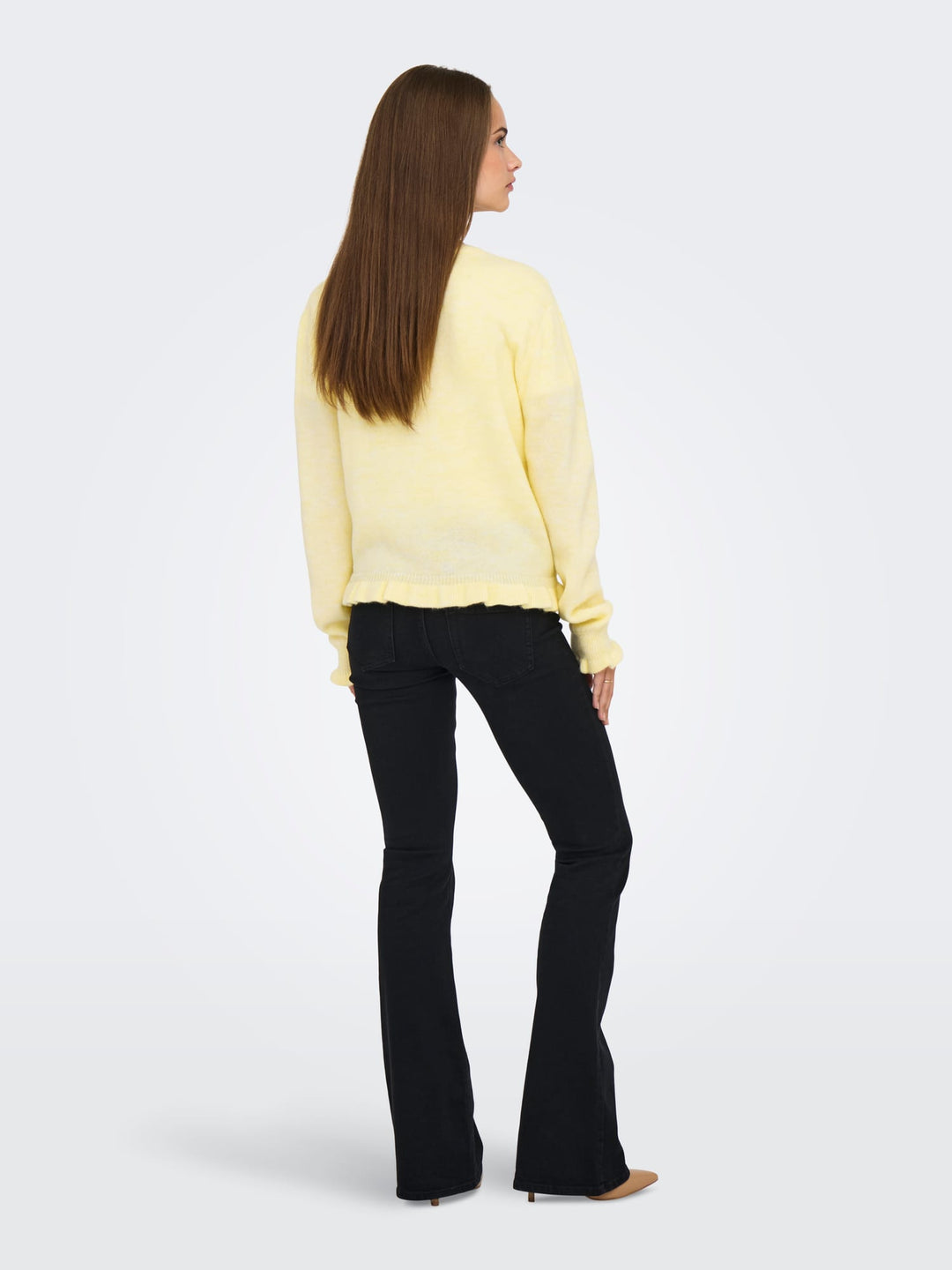 Jacqueline de Yong Letty vest gebreid licht geel – dames