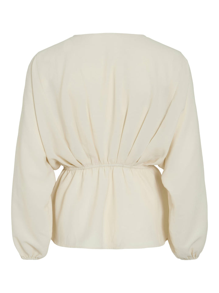 Vila Selia V-Hals Blouse Beige – dames top