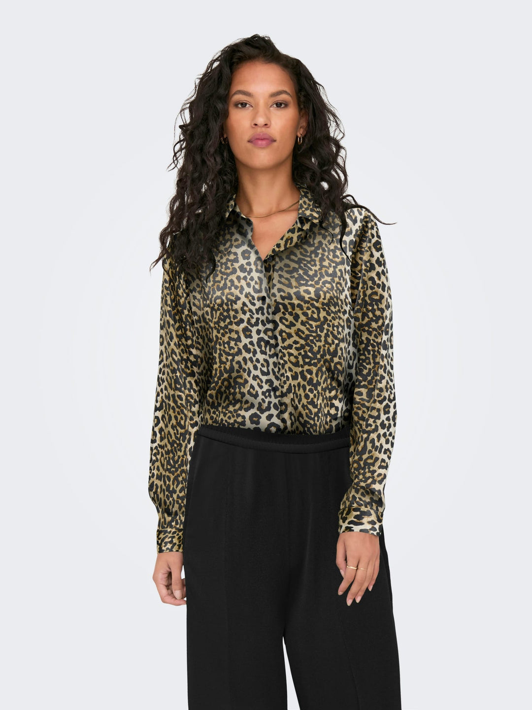 Only ONLJANE LIFE L/S SHIRT WVN – dames blouse bruin dessin