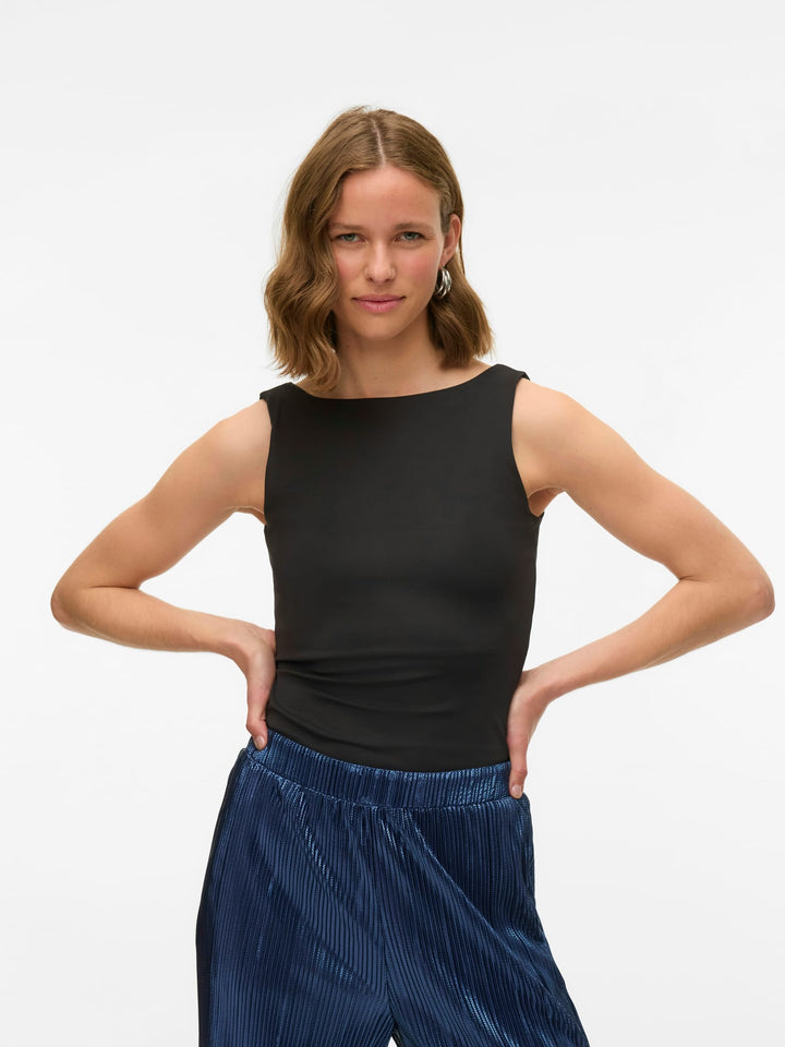 VERO MODA VMMILLION SL SQUARE TOP – dames singlet zwart