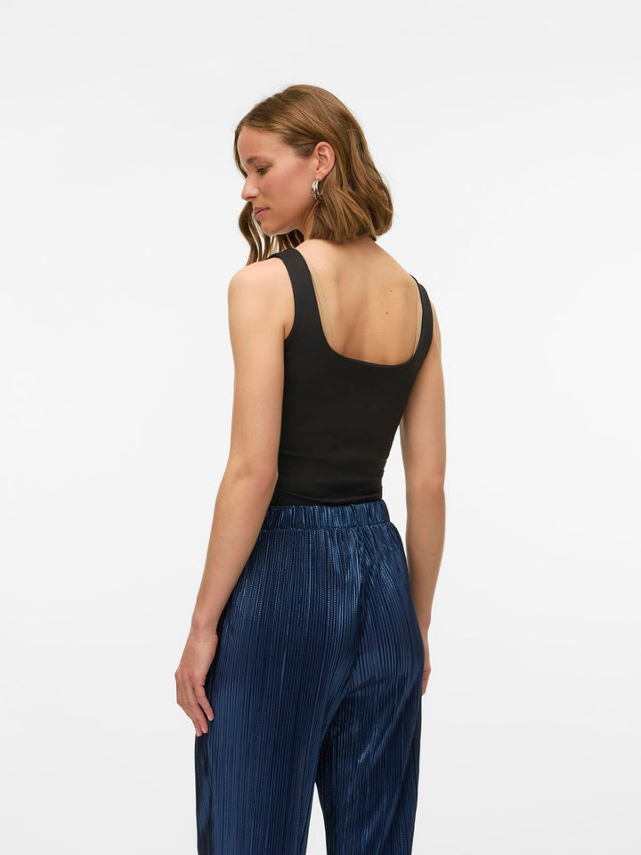 VERO MODA VMMILLION SL SQUARE TOP – dames singlet zwart