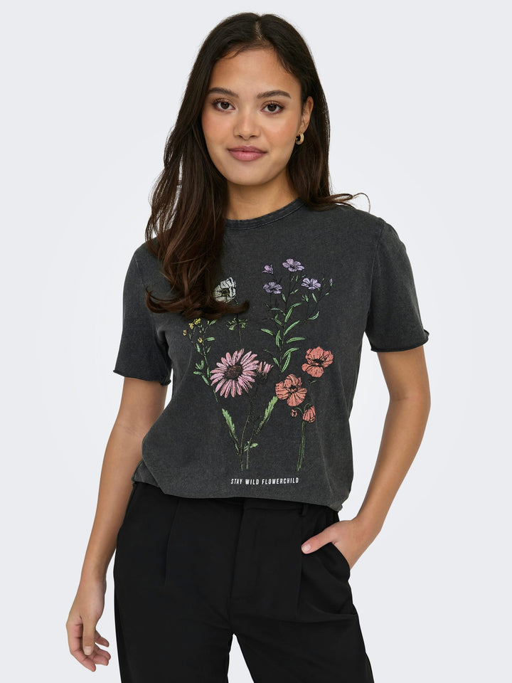 Only 15215721 Lucy T-shirt zwart – dames