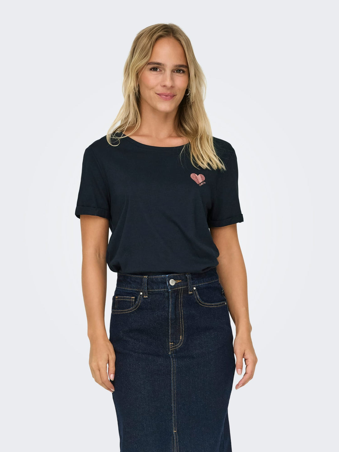 Only ONLKITA S/S TOP NOOS navy – dames t-shirt