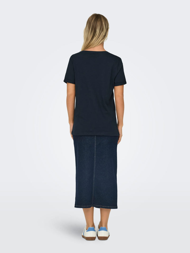 Only ONLKITA S/S TOP NOOS navy – dames t-shirt