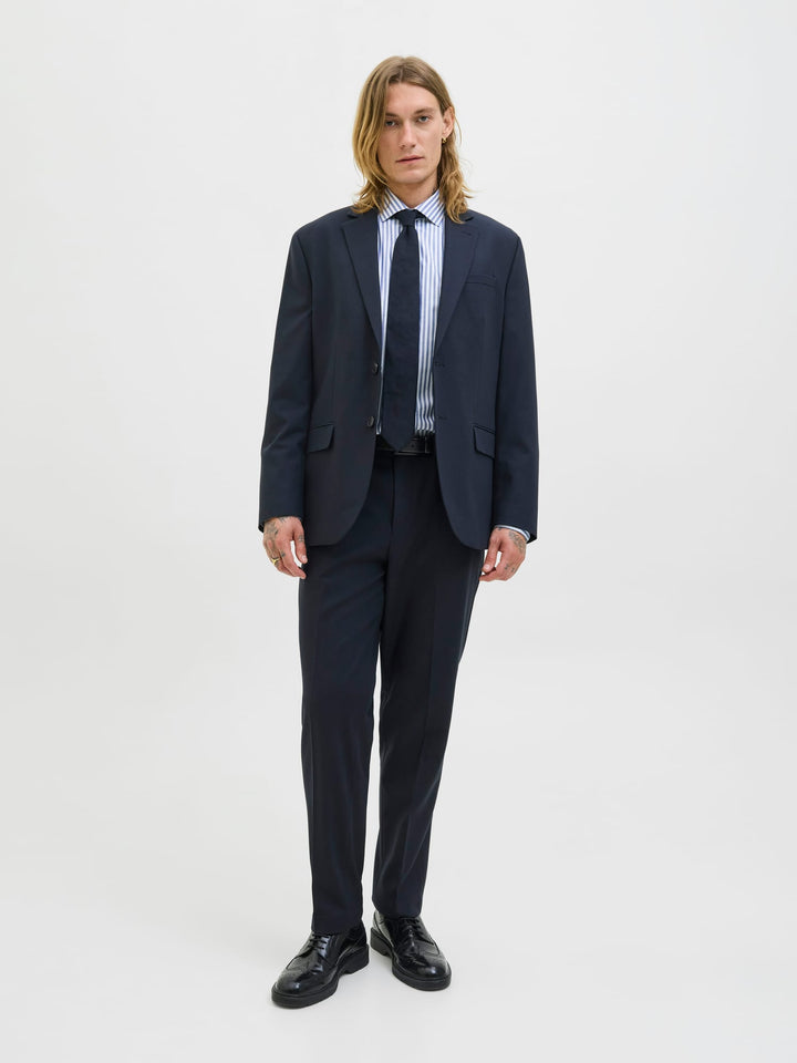 Jack & Jones 12227385 Parker overhemd l/m – heren - Blauw Dessin