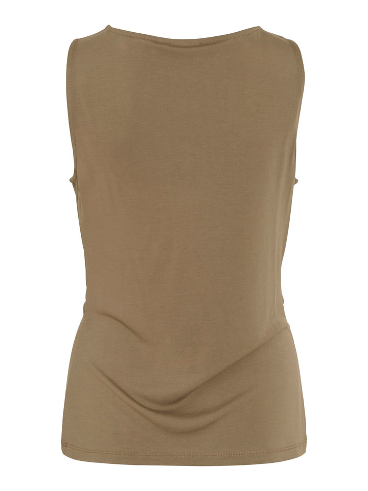 Vila VIMODALA BOAT NECK S/L TOP – dames taupe