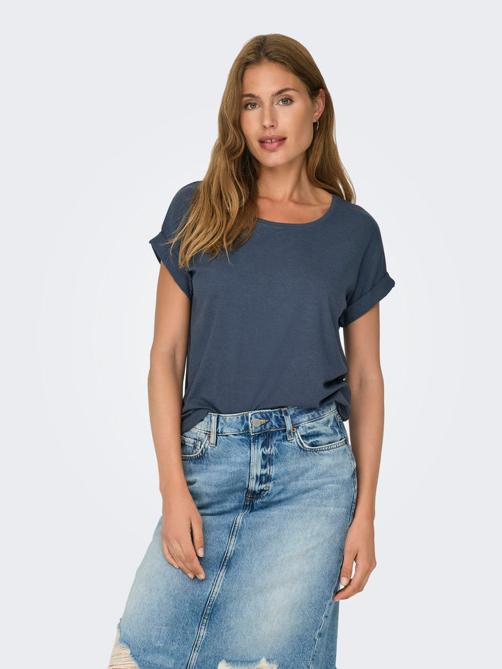 Only Monster T-shirt rafblauw – dames