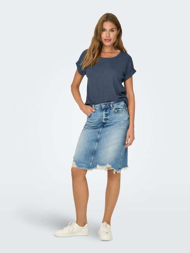 Only Monster T-shirt rafblauw – dames